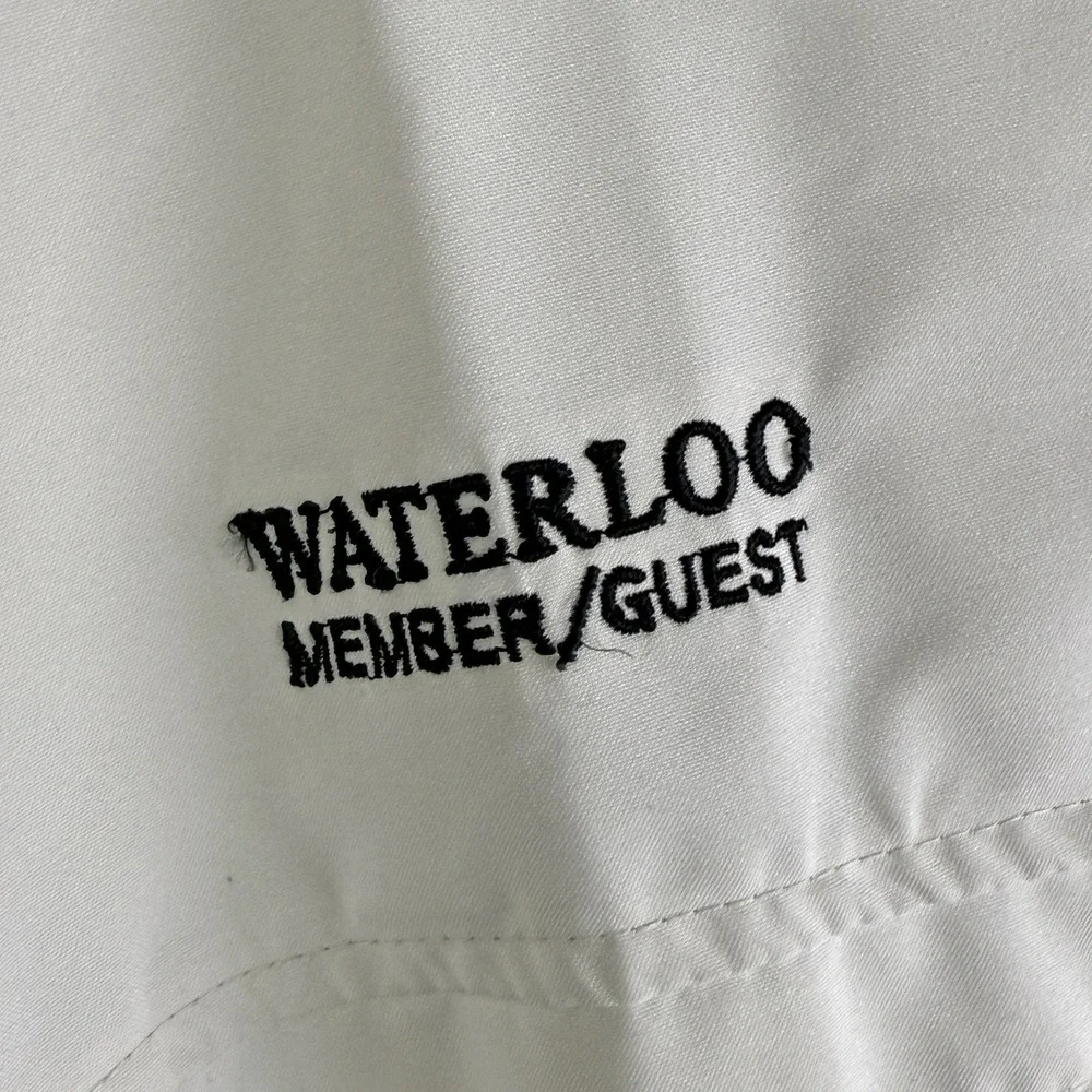 Zero Restriction Windstopper Woven Pullover Golf 1/4 Zip Short Sleeve White Larg